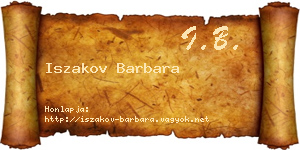 Iszakov Barbara névjegykártya