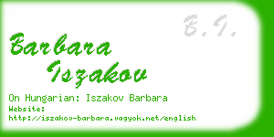 barbara iszakov business card